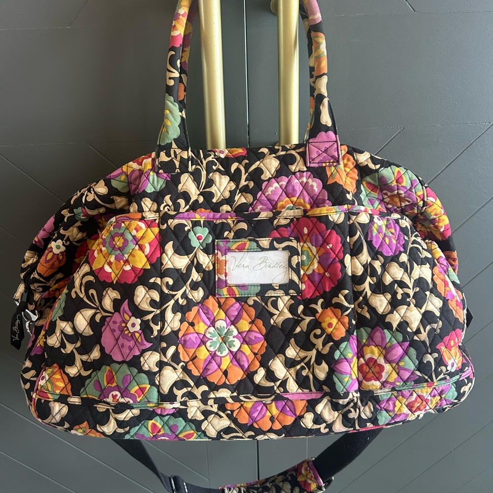 Vera Bradley Large weekender duffel bag in retired Suzani pattern.